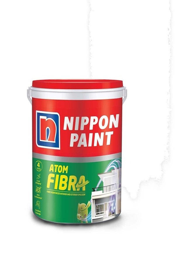 Nippon Paint Atom Fibra 2 in 1 Interior & Exterior Emulsion (White, 1 L) - Image 1